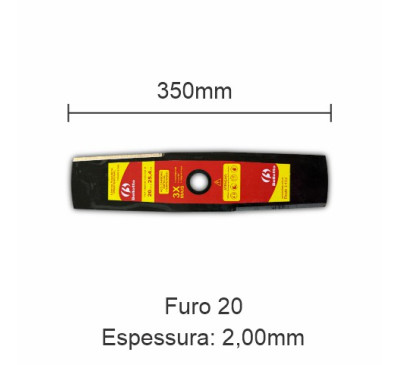 Lâmina para Roçadeira 350 x 20 x 2,0mm - AÇO ESPECIAL